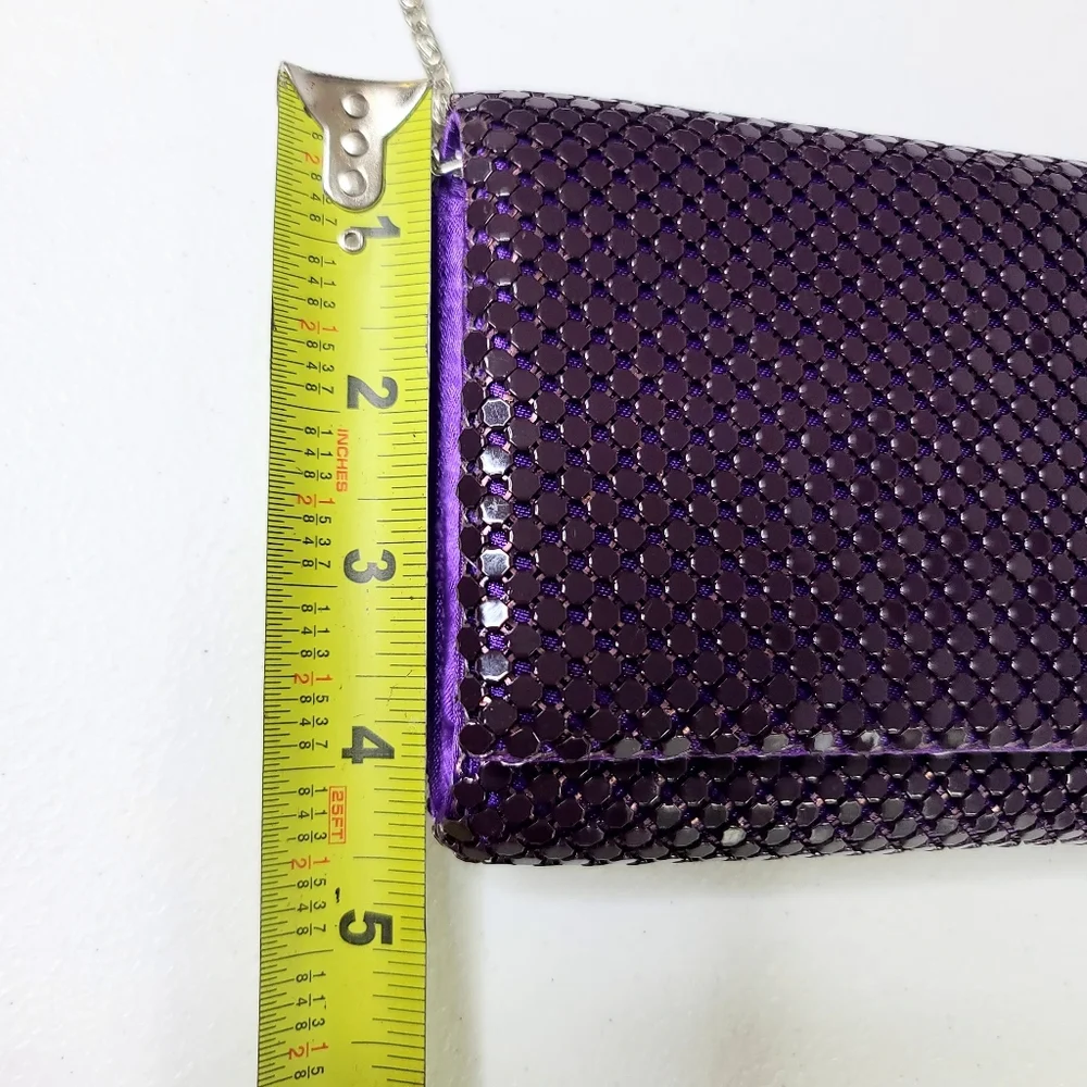 Jessica McClintock Purple Gold Beaded Clutch Purse